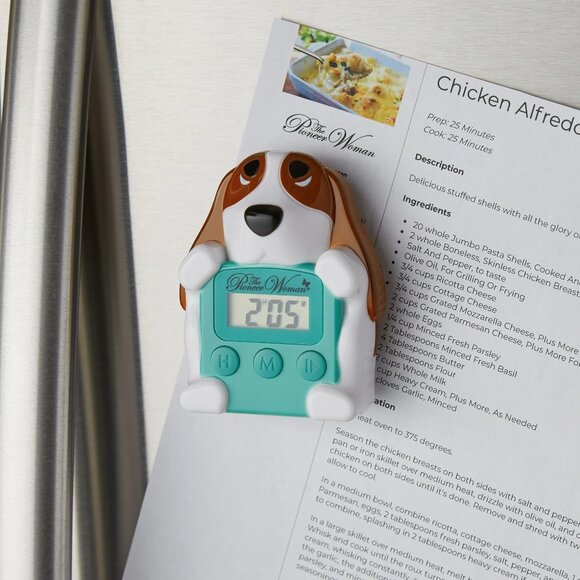 The Pioneer Woman Charlie Digital Kitchen Timer with Magnetic Back Dog Decor NEW - Picture 5 of 6